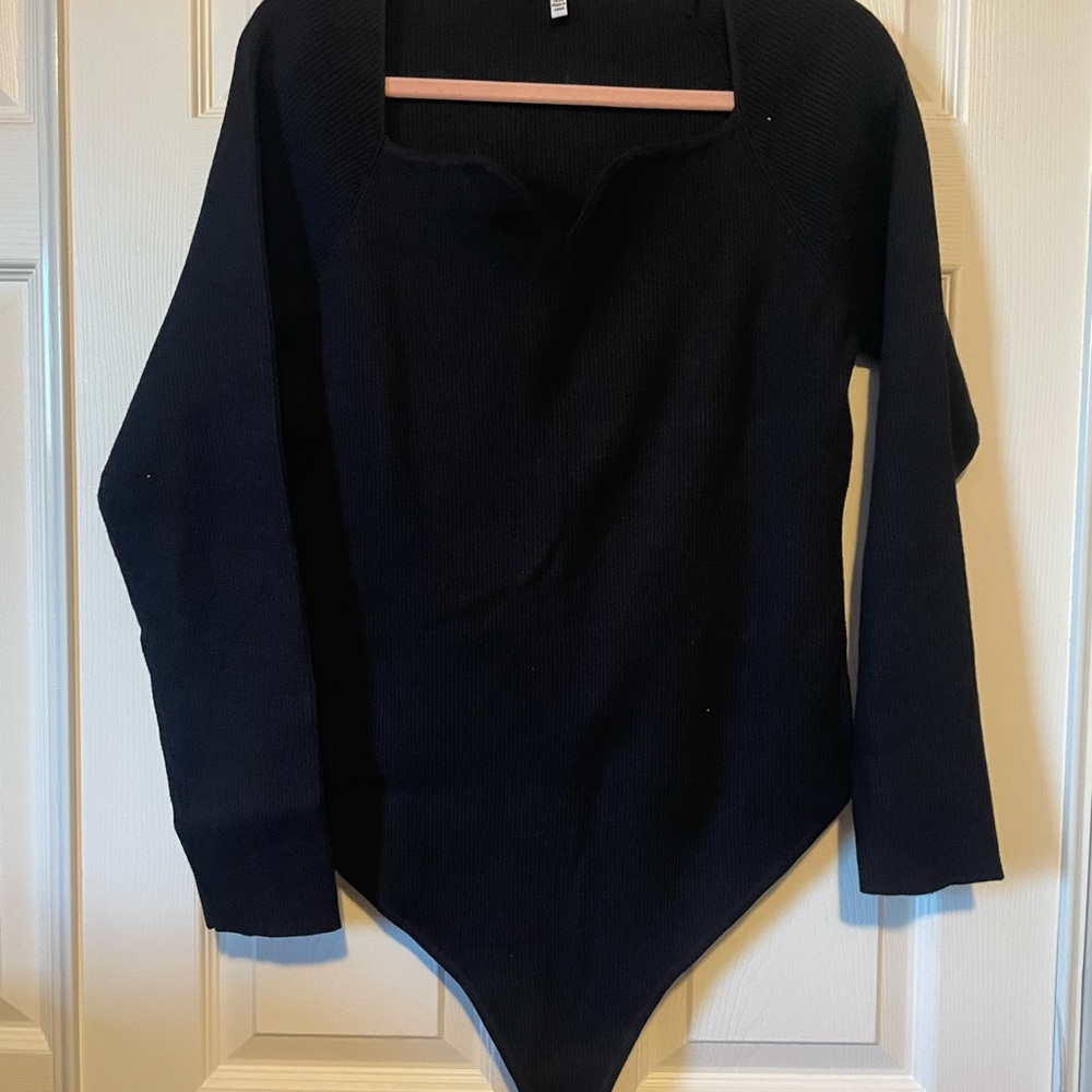 White Birch Black Long Sleeve Bodysuit